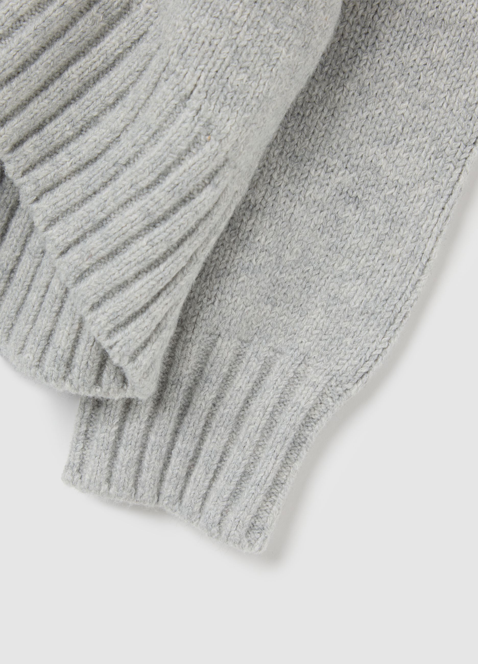 Grey cotton and polyamide blend jumper_3