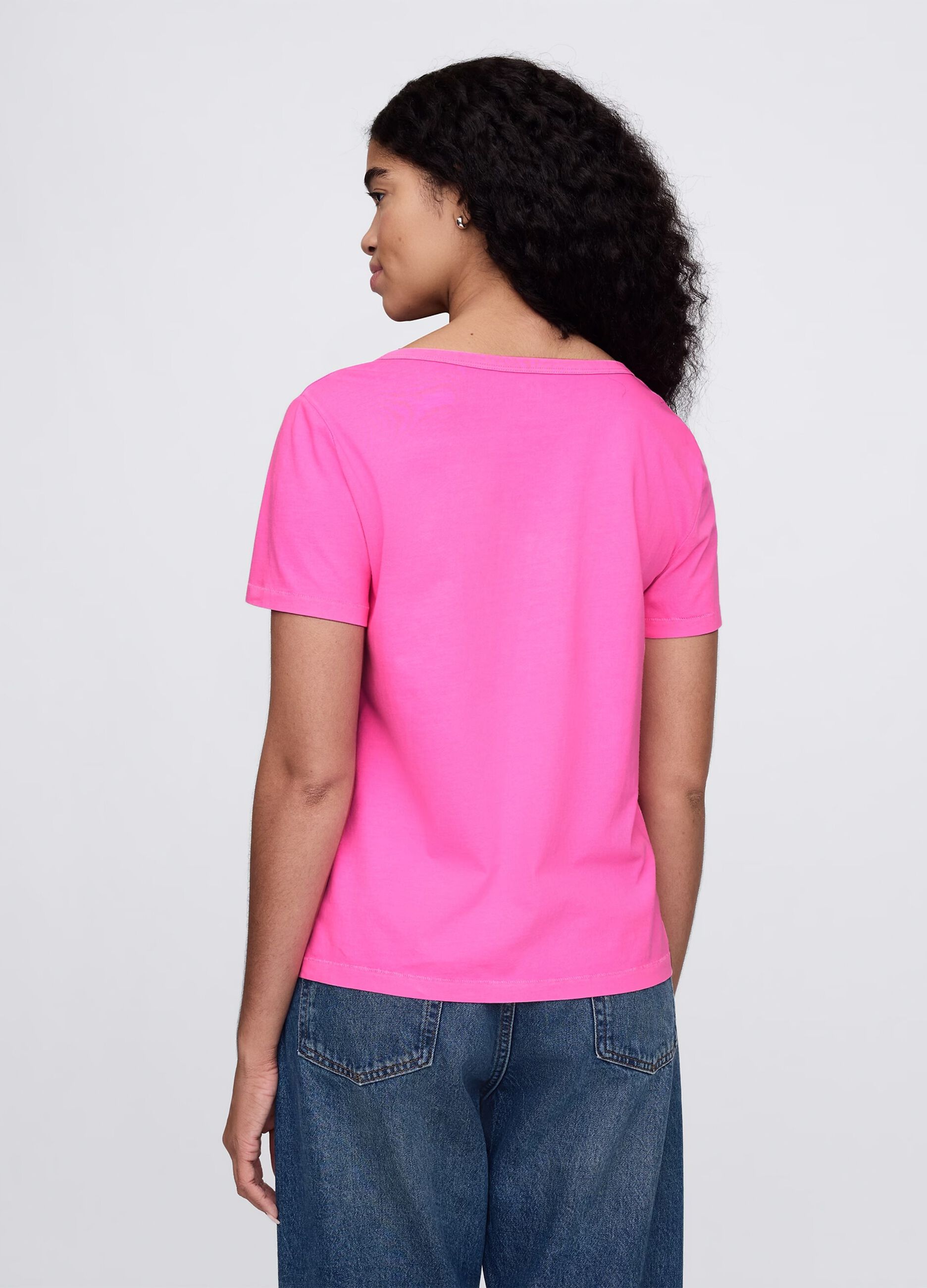 T-shirt rosa a maniche corte_2