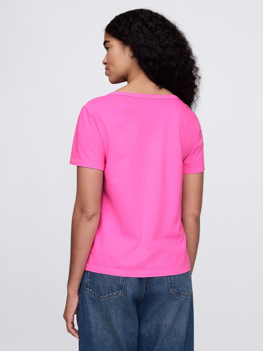 T-shirt rosa a maniche corte Donna_2