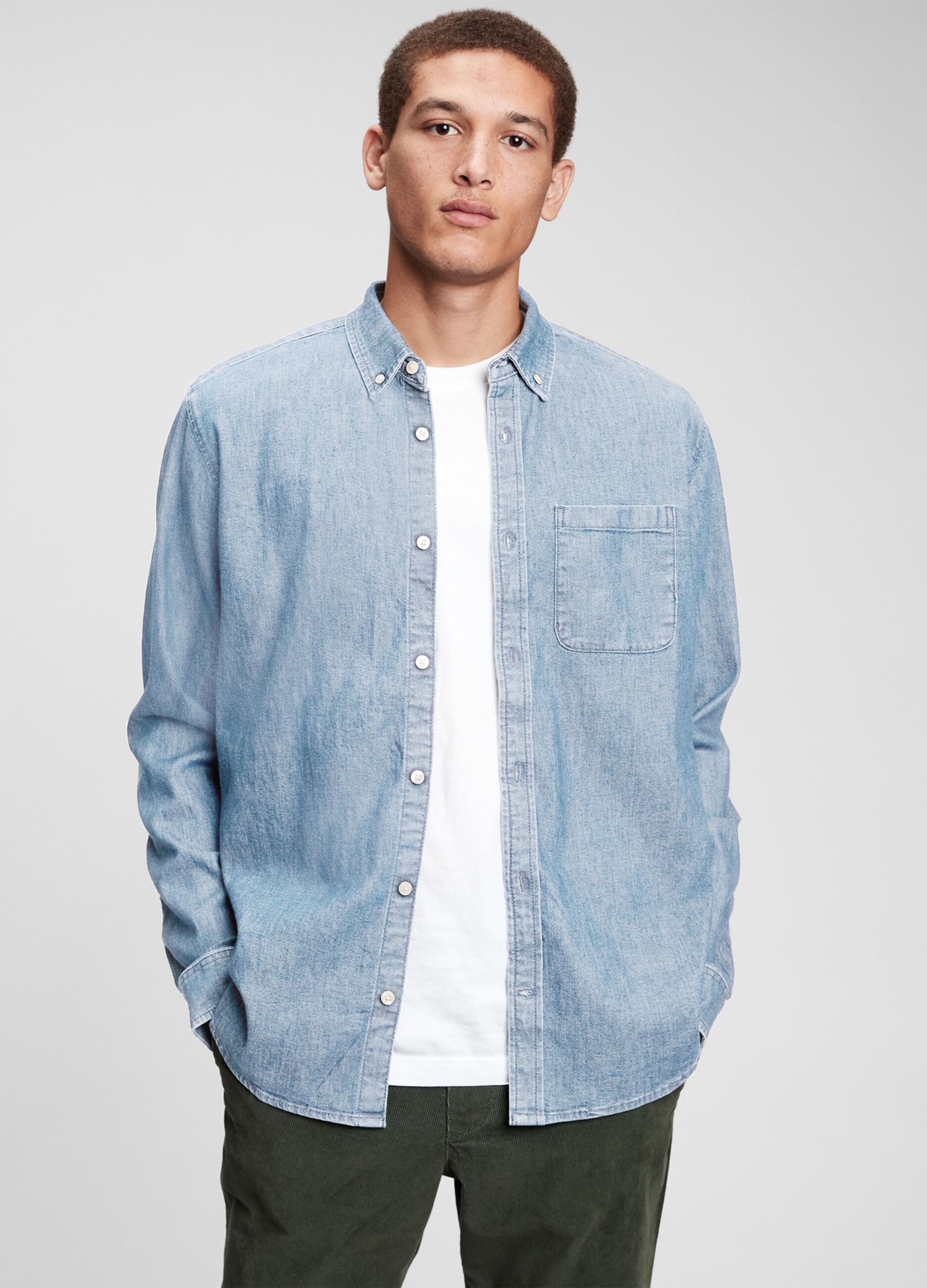 Camicia in denim con tasca