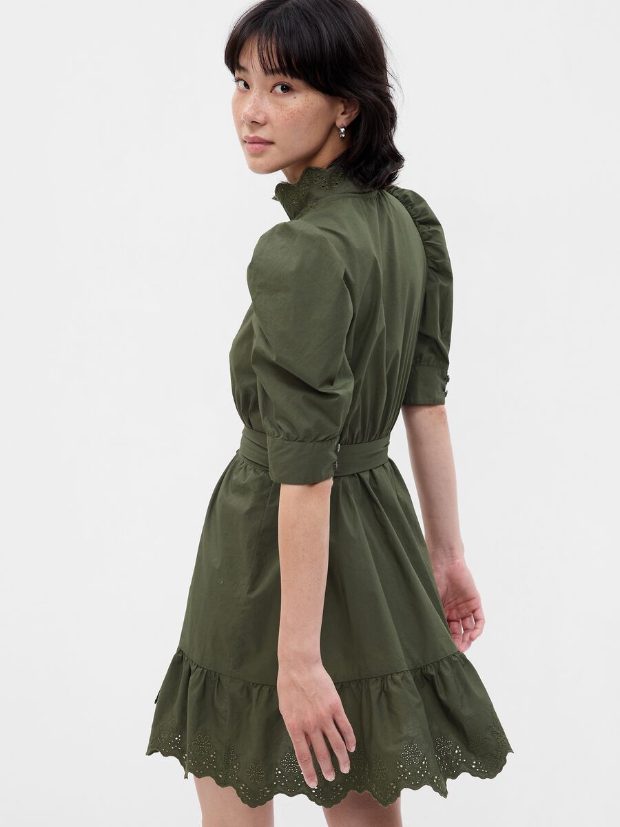 Shirt dress with broderie anglaise details Woman_1