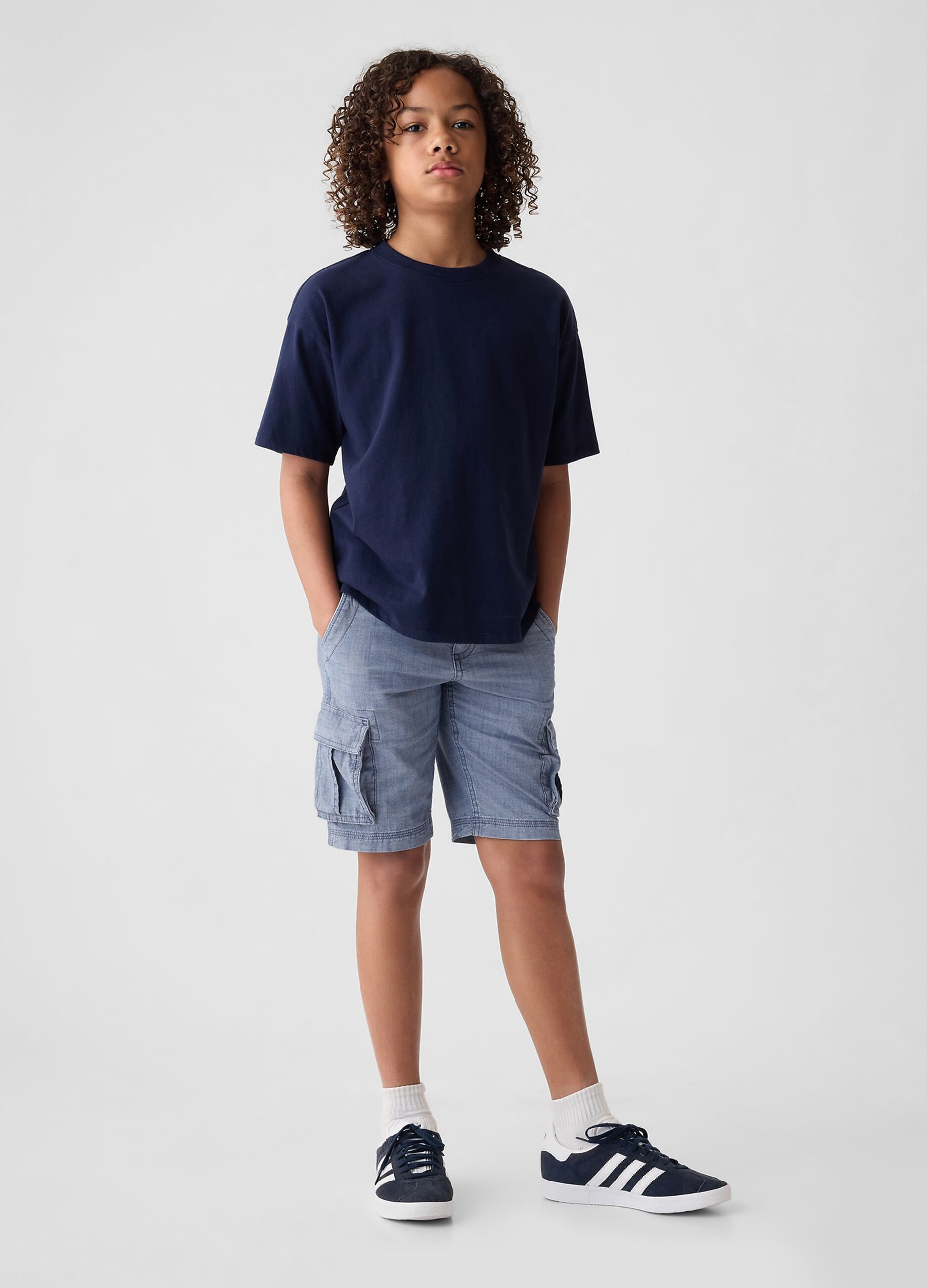 Bermuda cargo in cotone chambray Blu GAP Italia
