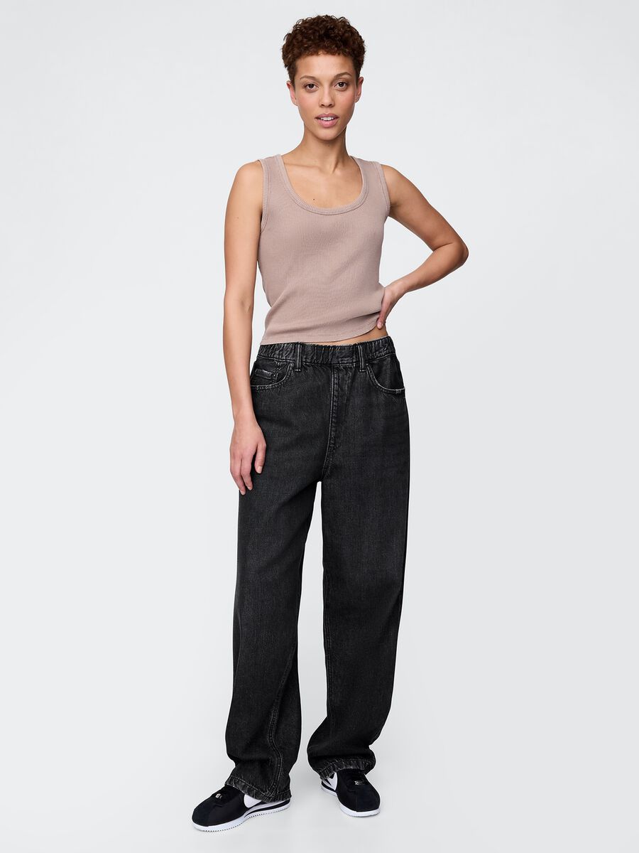 Gap Black Wide Leg Denim Trousers Man_3