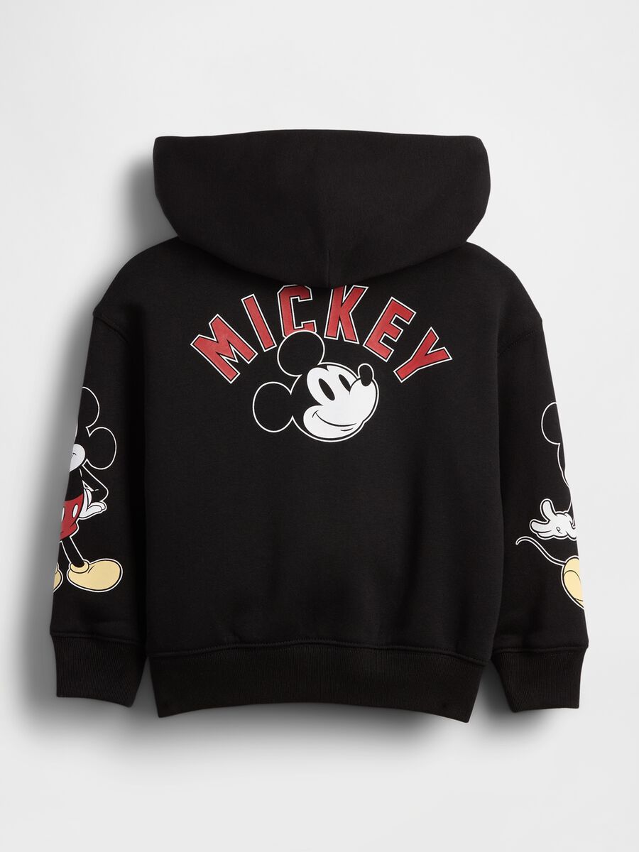 Felpa nera con cappuccio e zip Mickey Mouse Bimbo_1