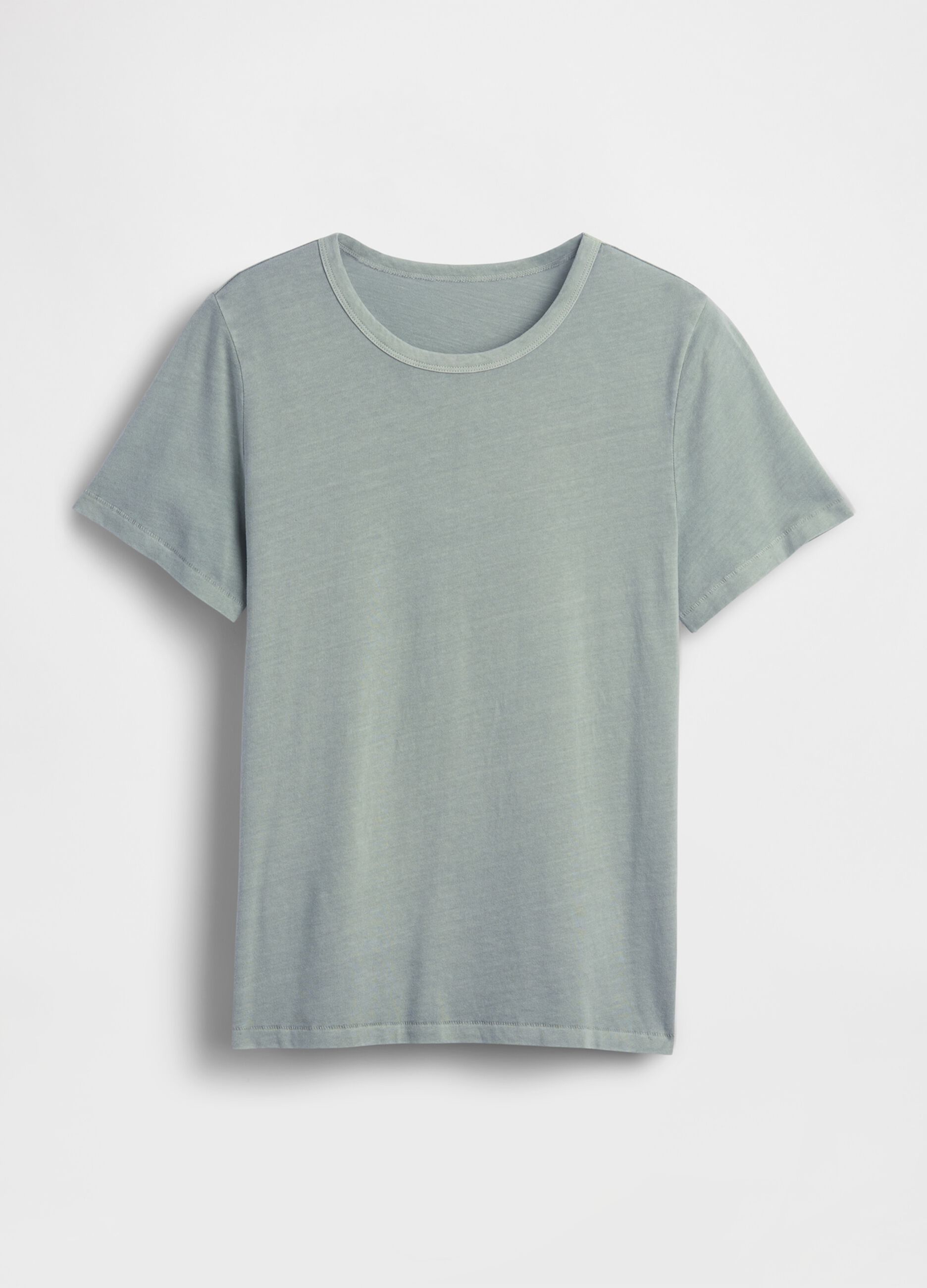T-shirt girocollo in puro cotone verde regular fit