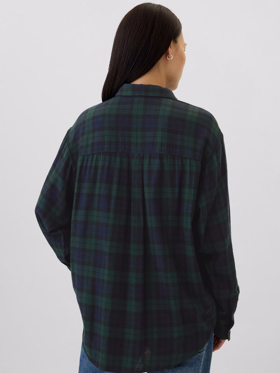 Camicia in flanella check con tasche Donna_2