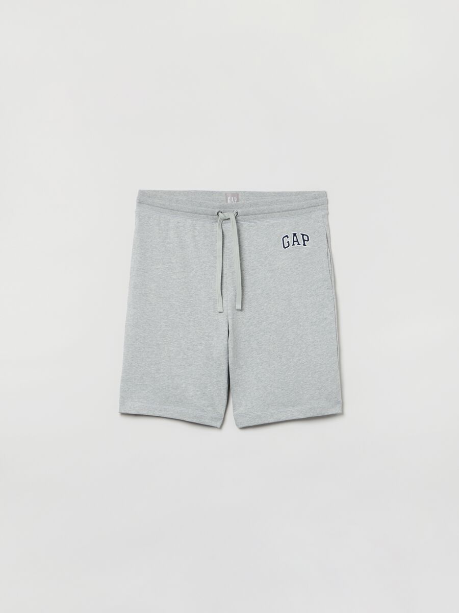 Bermuda jogger in felpa con ricamo logo Uomo_0