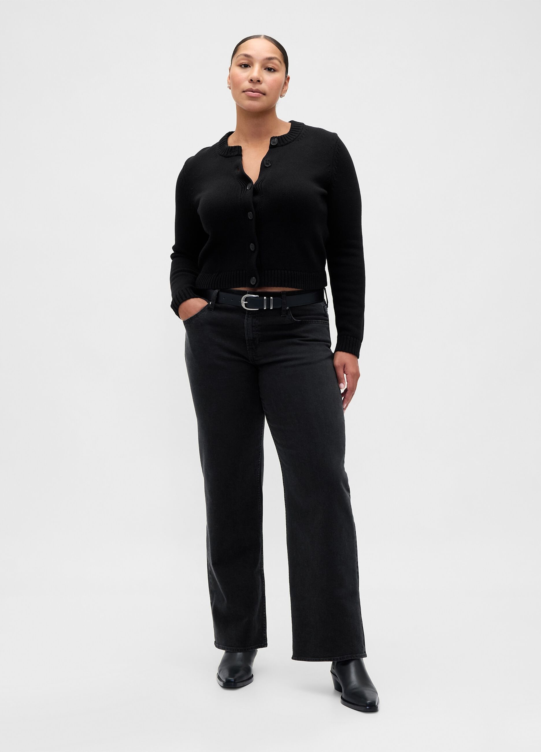 Pantaloni in denim nero elasticizzato_4