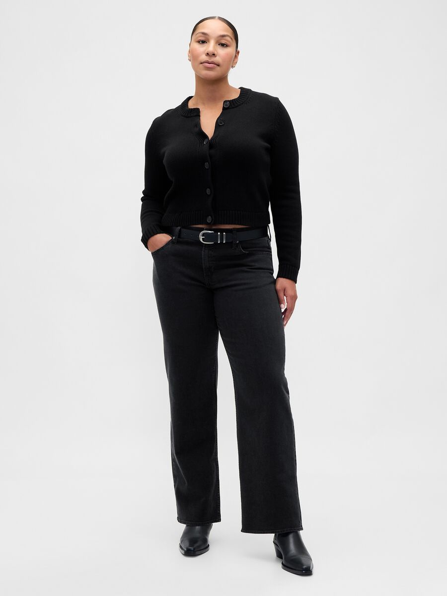 Pantaloni in denim nero elasticizzato Donna_4