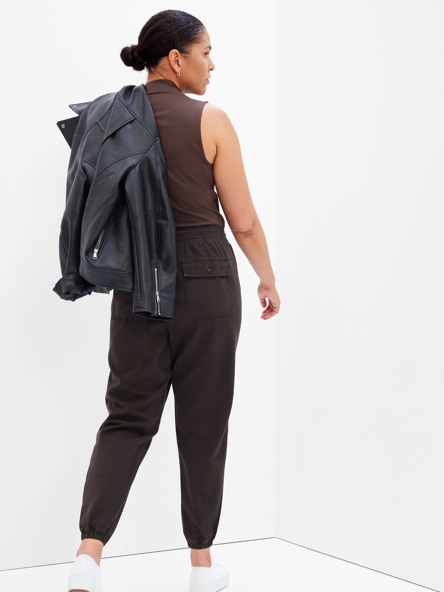 Joggers in cotone e Lyocell con coulisse Donna_1