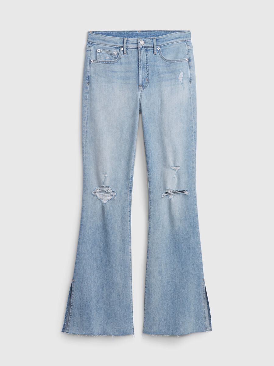 Jeans flare fit con spacchi Donna_5