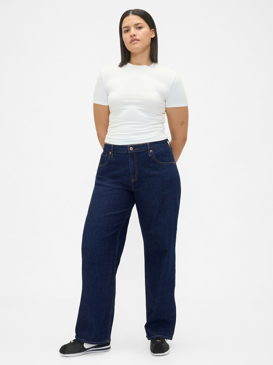 Pantaloni denim blu elasticizzati Donna_4