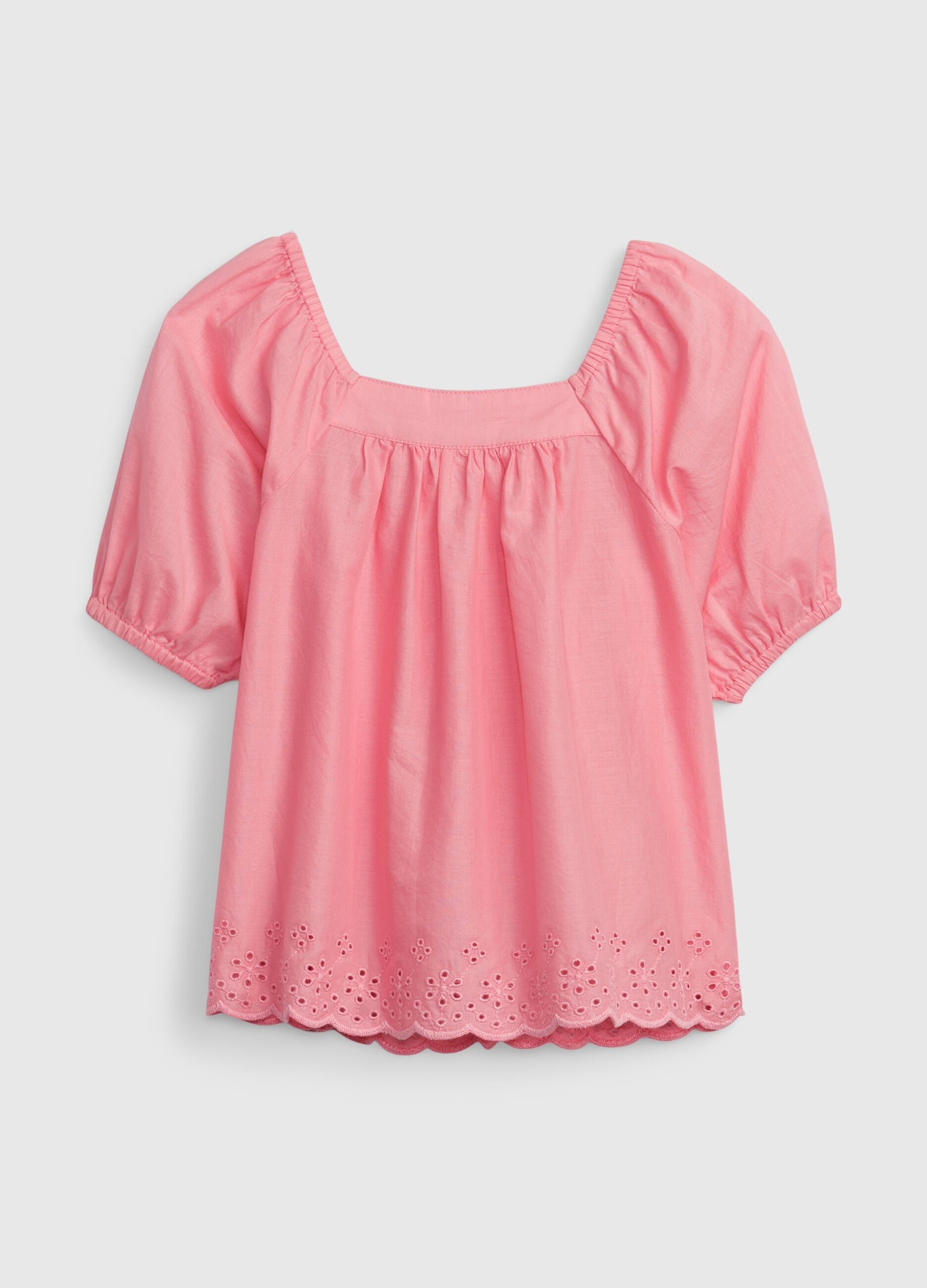 Cotton blouse with pointelle design_1