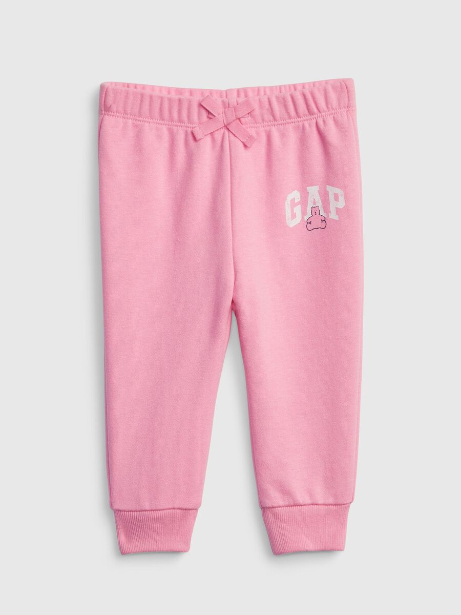 Joggers with drawstring and logo print Newborn_0