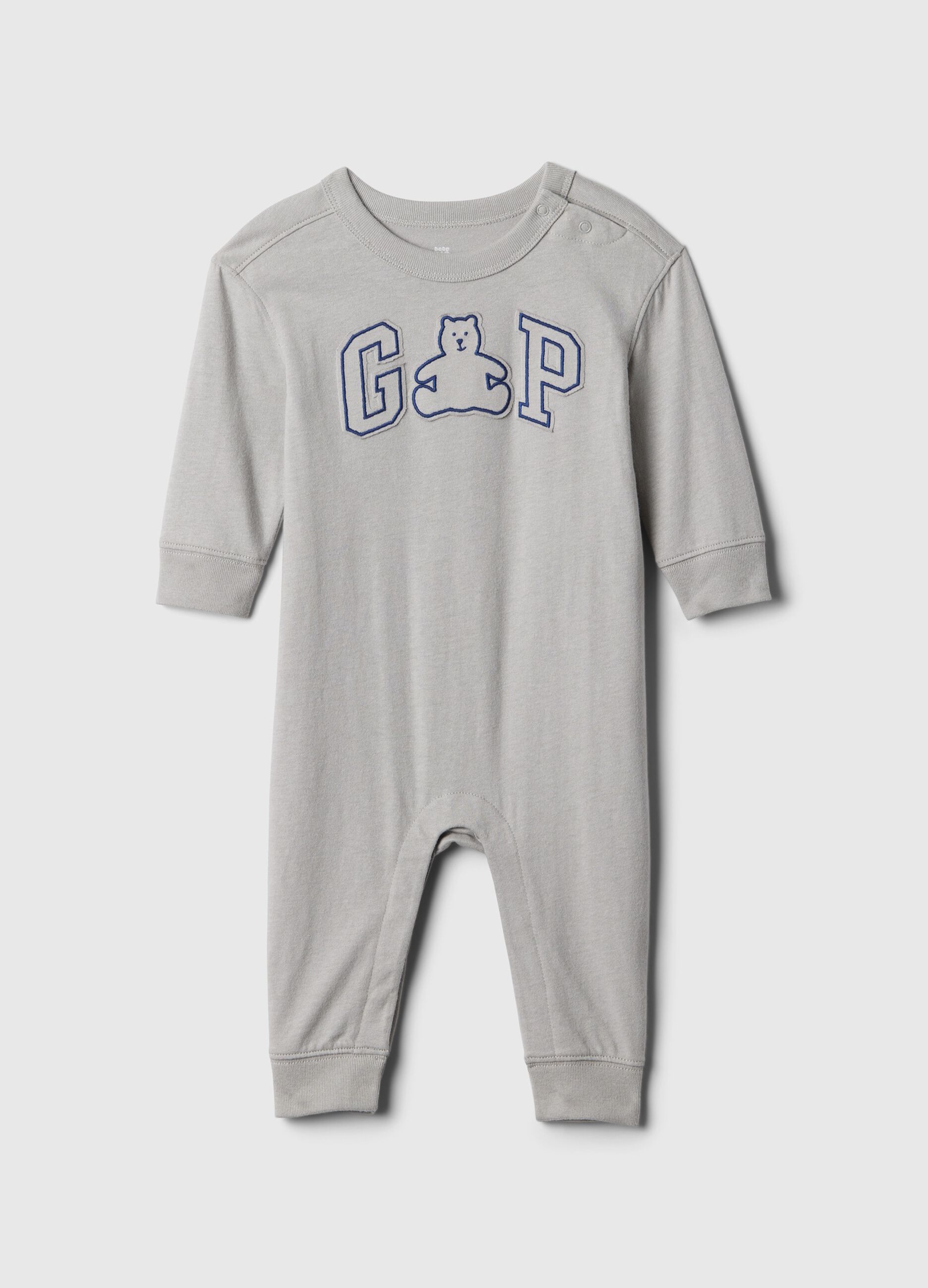 Tutina in jersey con patch logo e orsetto