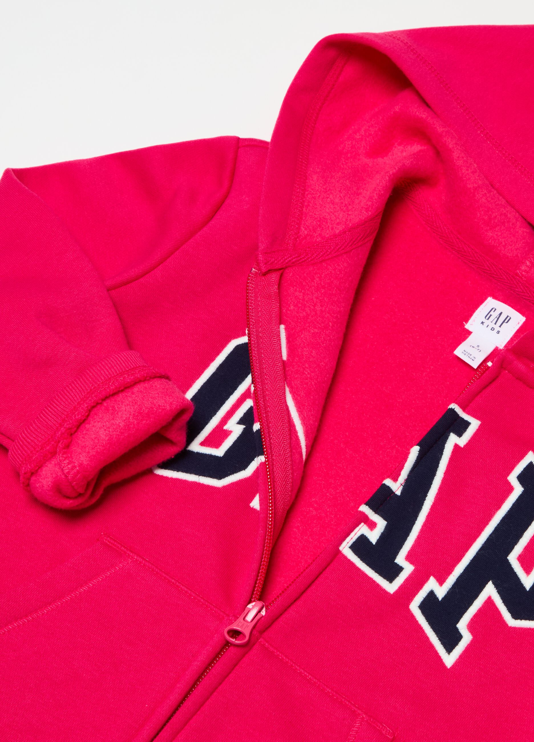 Full-zip sweatshirt with hood and logo embroidery_2