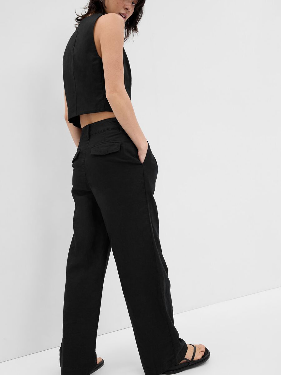 Wide-leg trousers with darts Woman_1