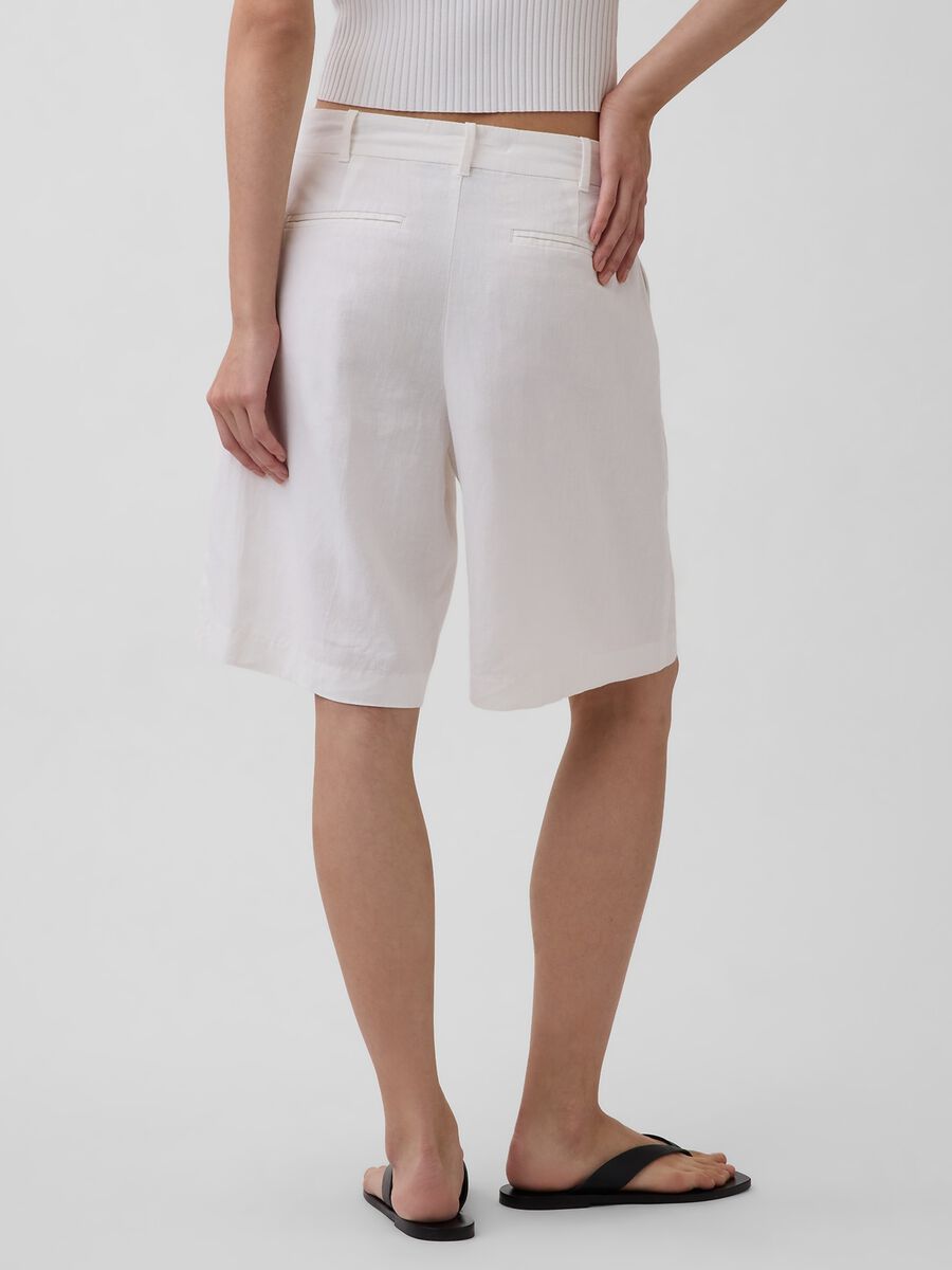 Shorts in misto lino e viscosa Donna_2