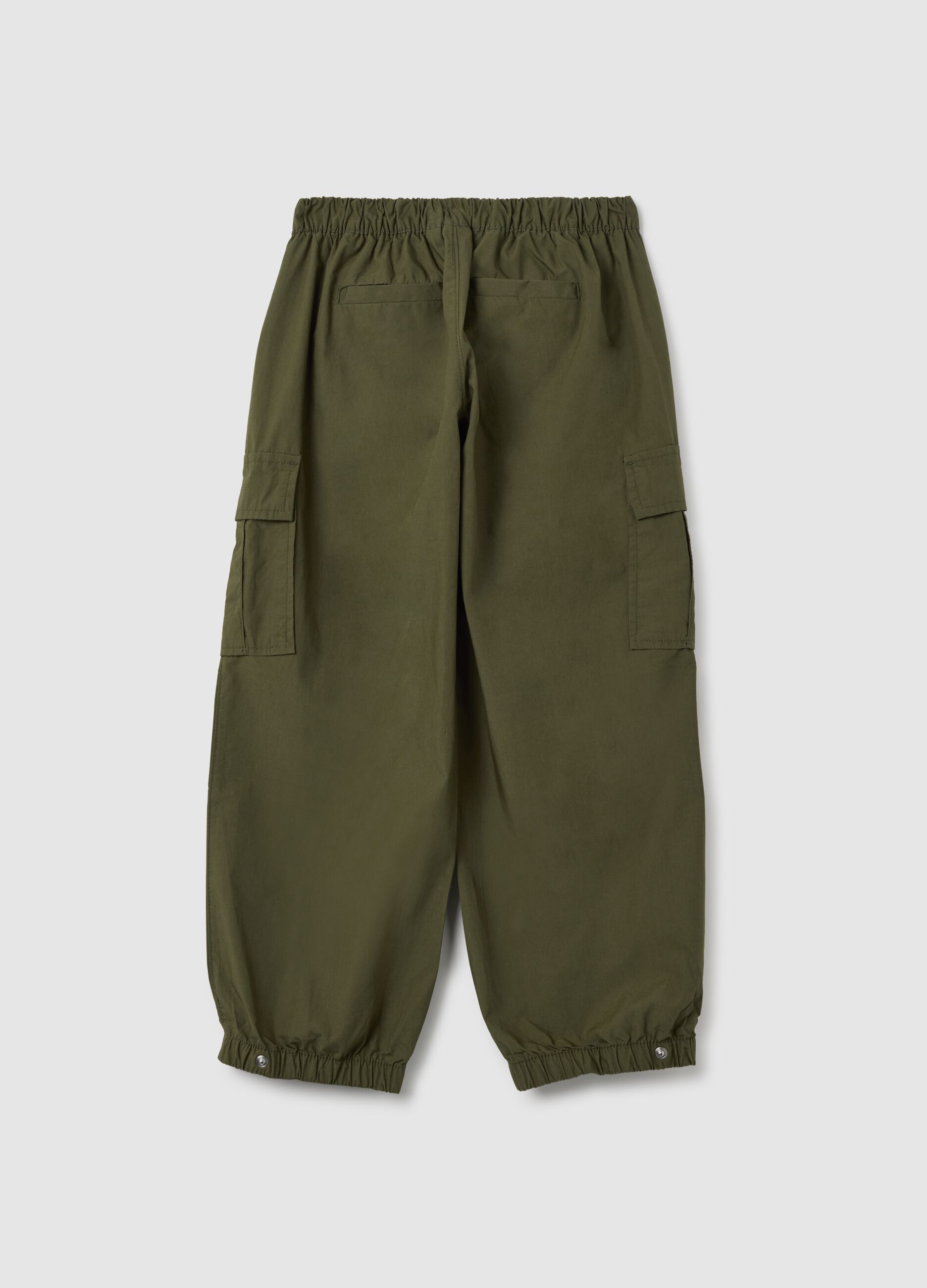 Cargo joggers in cotton with drawstring_1