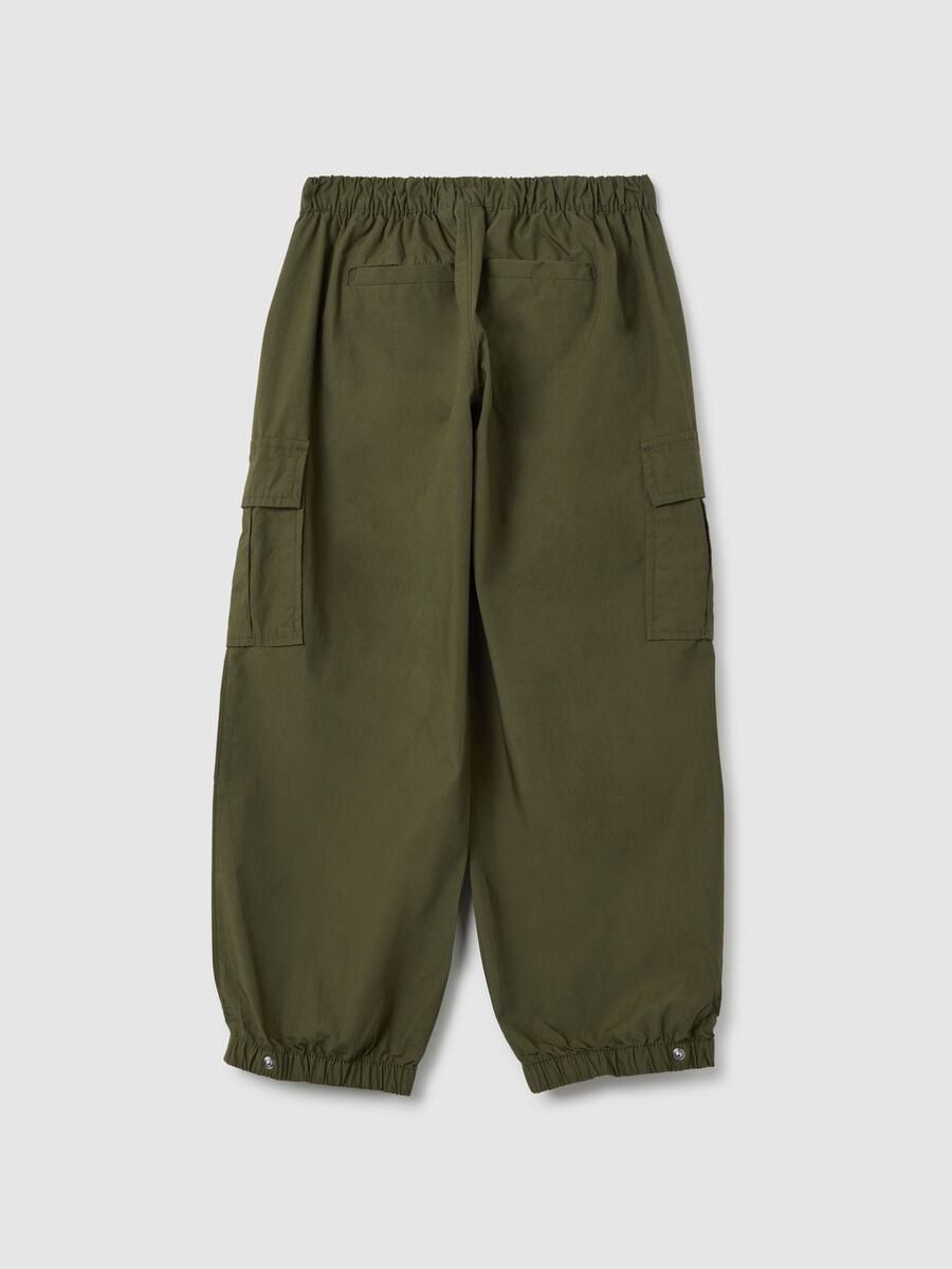 Joggers cargo in cotone con coulisse Bambina_1
