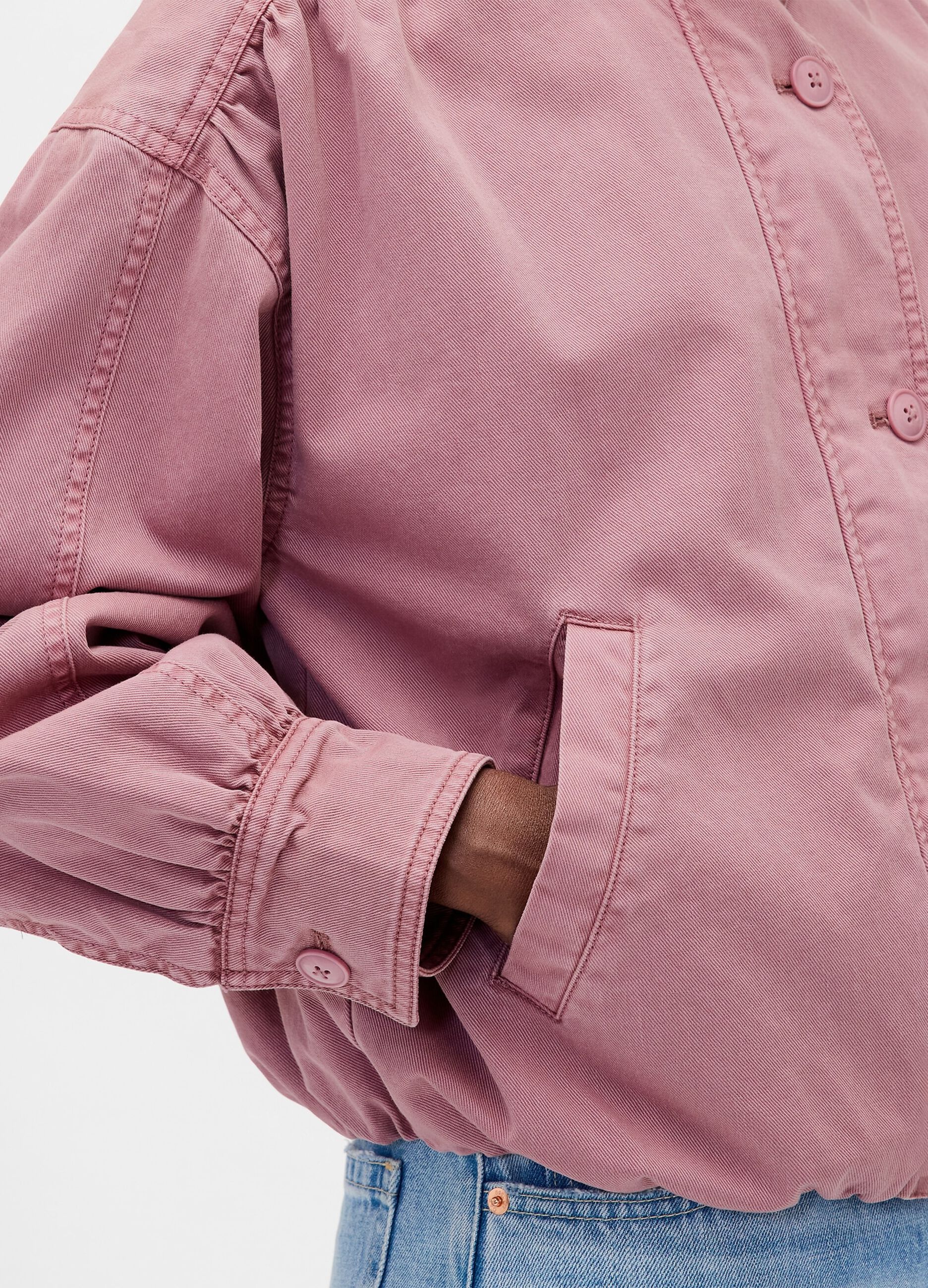 Giacca rosa in cotone snella_3