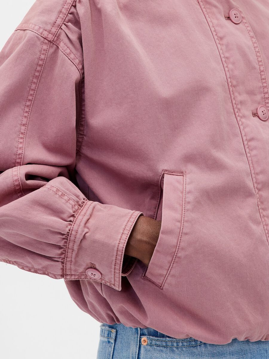 Giacca rosa in cotone snella Donna_3