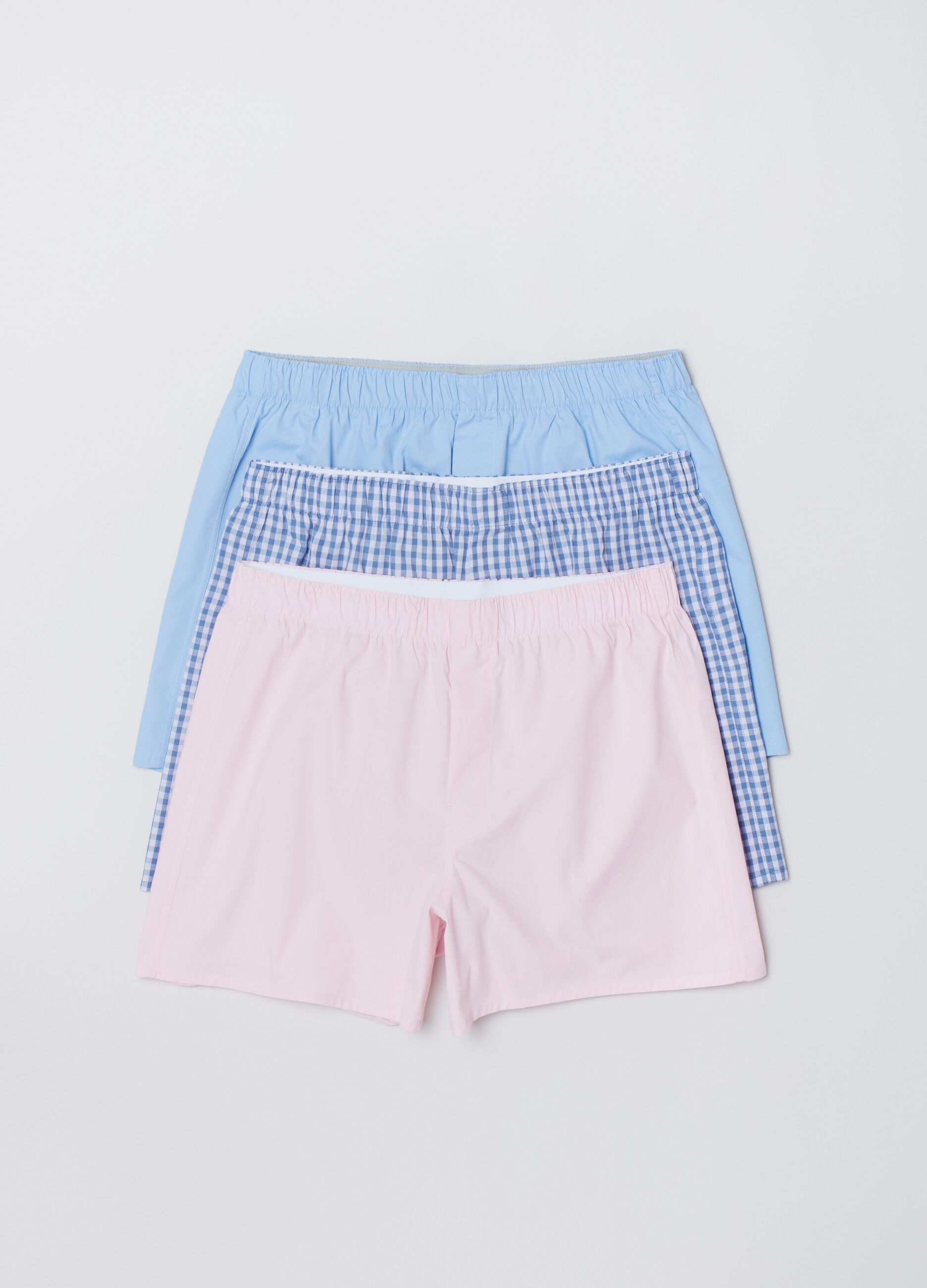 Three-pack woven cotton boxer shorts