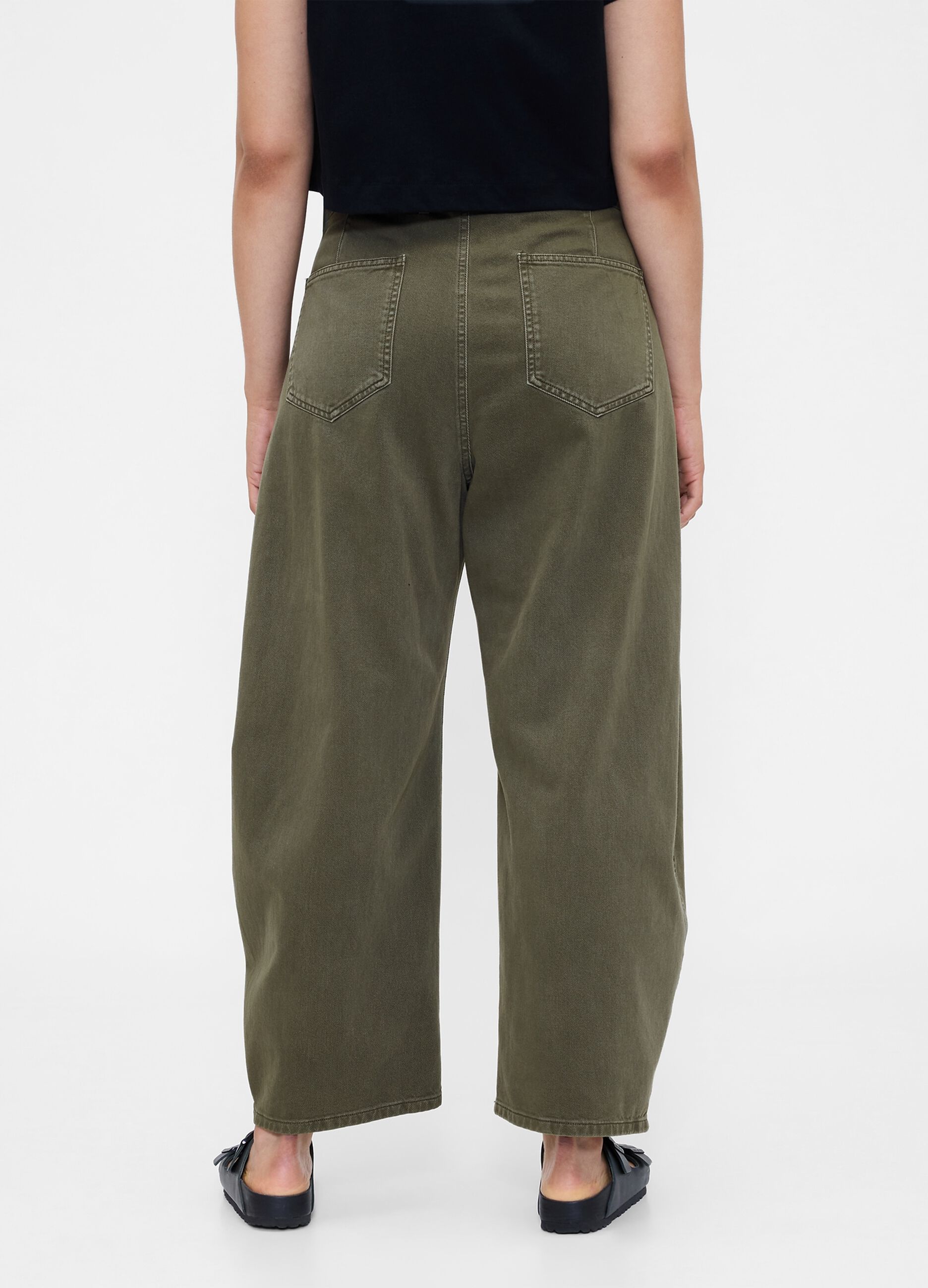 Pantaloni verde in cotone_5