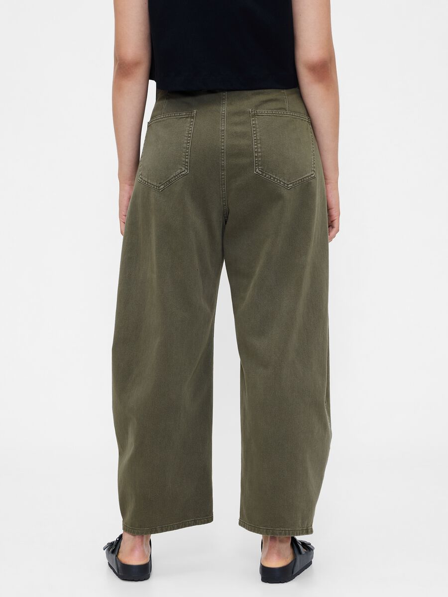 Pantaloni verde in cotone Donna_5