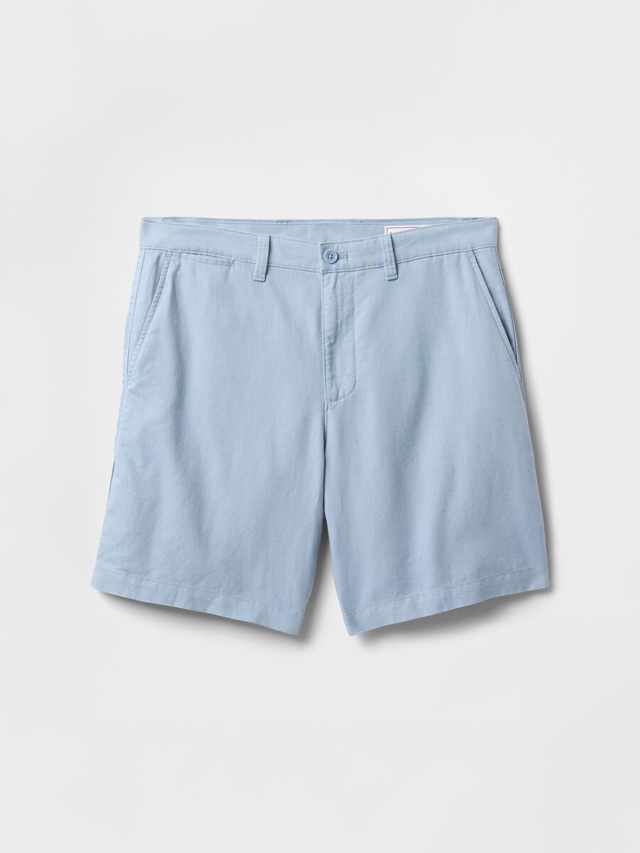 Shorts azzurri in lino e cotone Gap Uomo_0