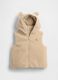 Beige sherpa fabric hooded gilet_0