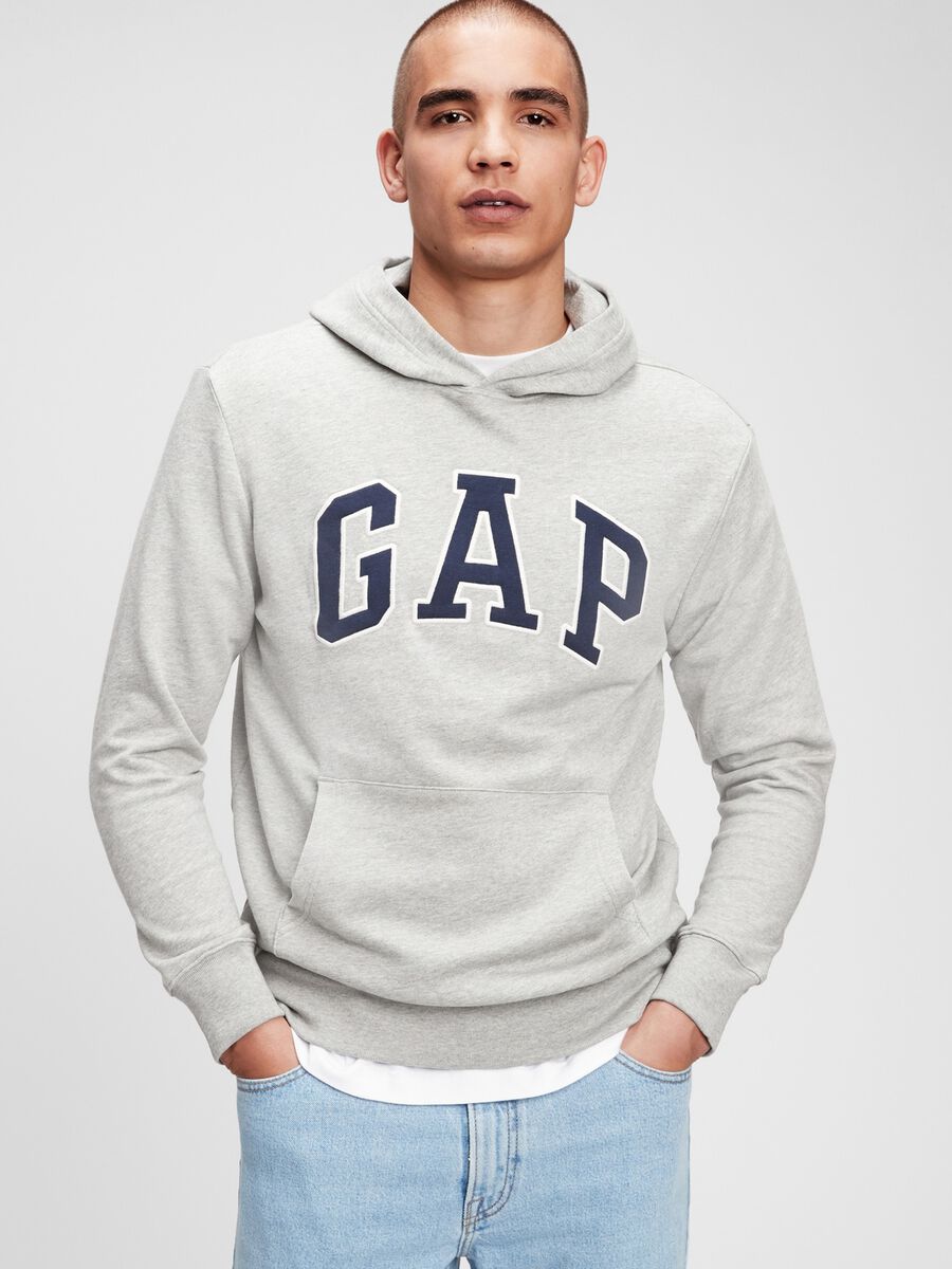 Felpa con cappuccio e ricamo logo Uomo_0