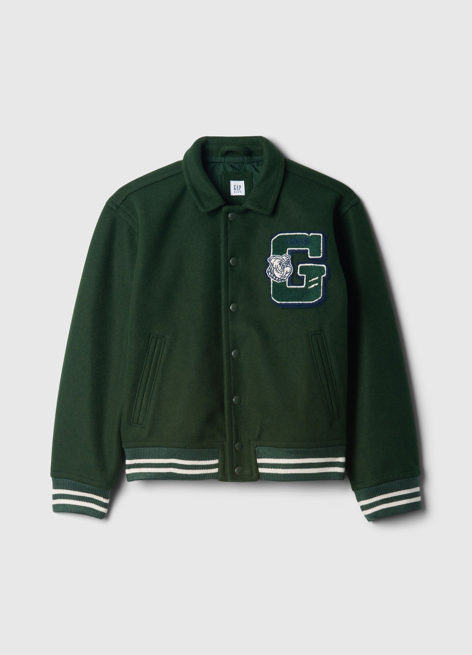 Bomber varsity con applicazioni bouclé_4