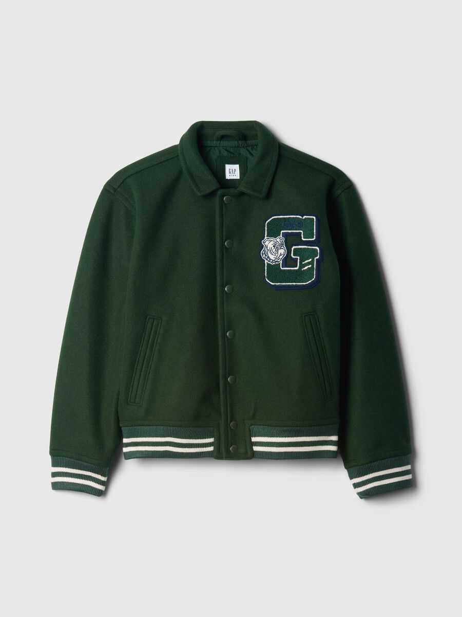 Bomber varsity con applicazioni bouclé Bambino_4