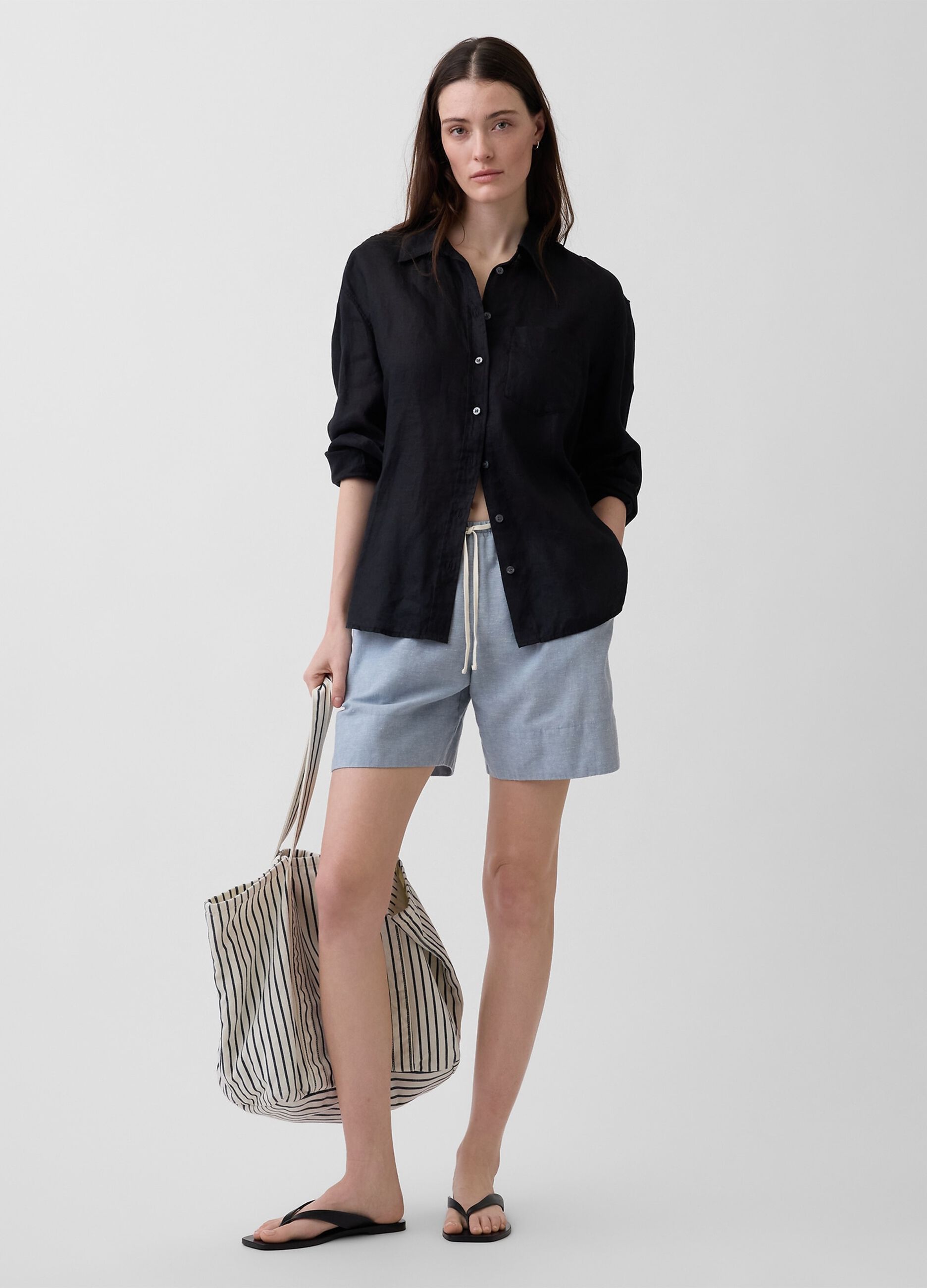Shorts in misto lino