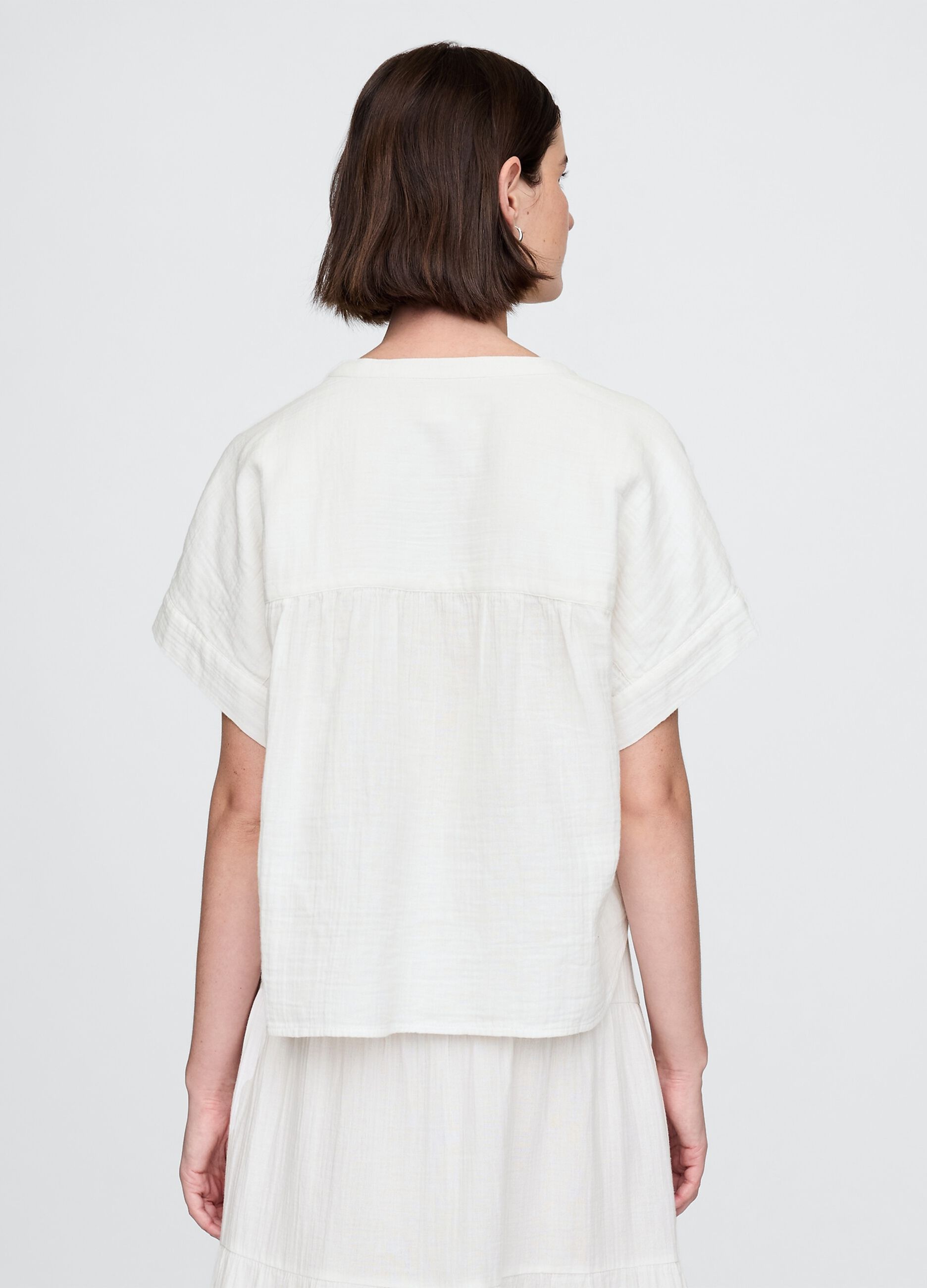 Camicia leggera bianco in tessuto_1