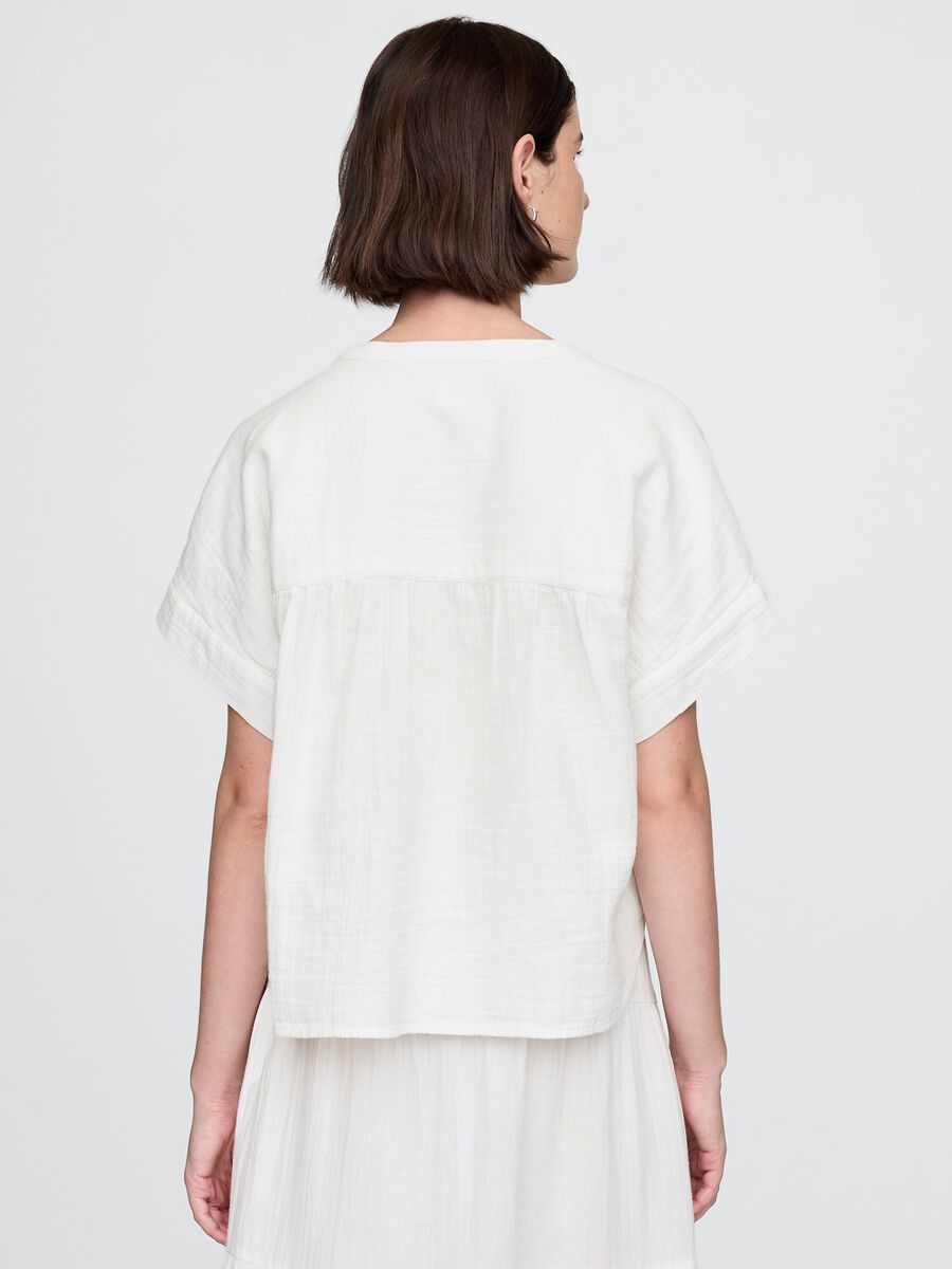 Camicia leggera bianco in tessuto Donna_1