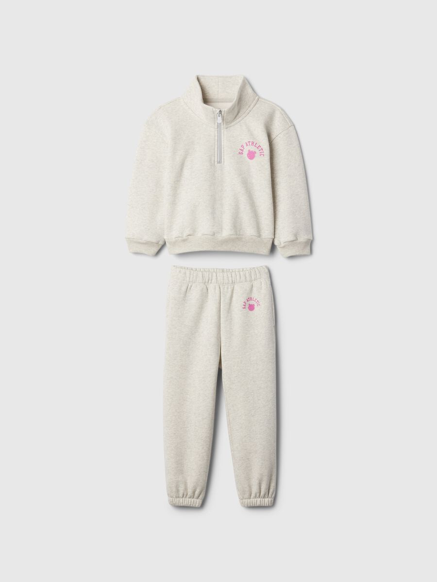 Jogging set in felpa con stampa logo e orsetto Bimba_0