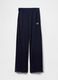 Pantaloni blu navy sportivi in misto cotone e tessuto_3