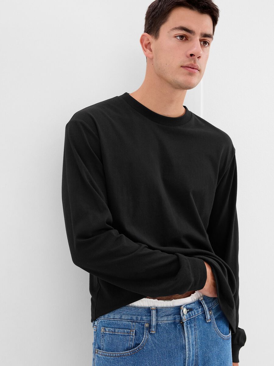 Organic cotton sweatshirt with round neck Man_0