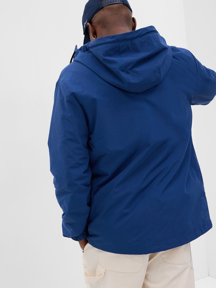 Short jacket in cotton and nylon with hood Man_2