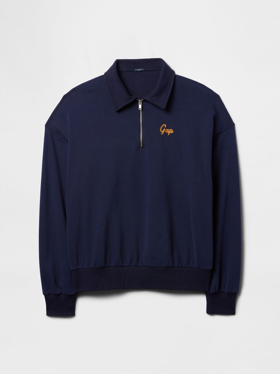 Felpa blu con zip a mezza lunghezza Gap Uomo_3