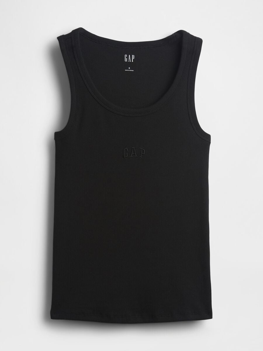 Tank top in cotone elasticizzato con logo GAP Donna_4