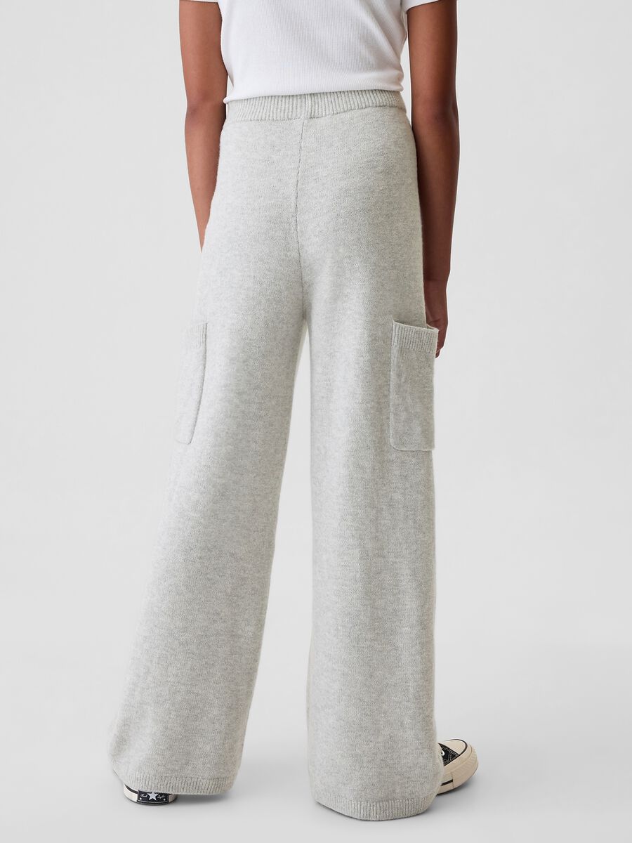 Pantalone a gamba larga in maglia Bambina_2