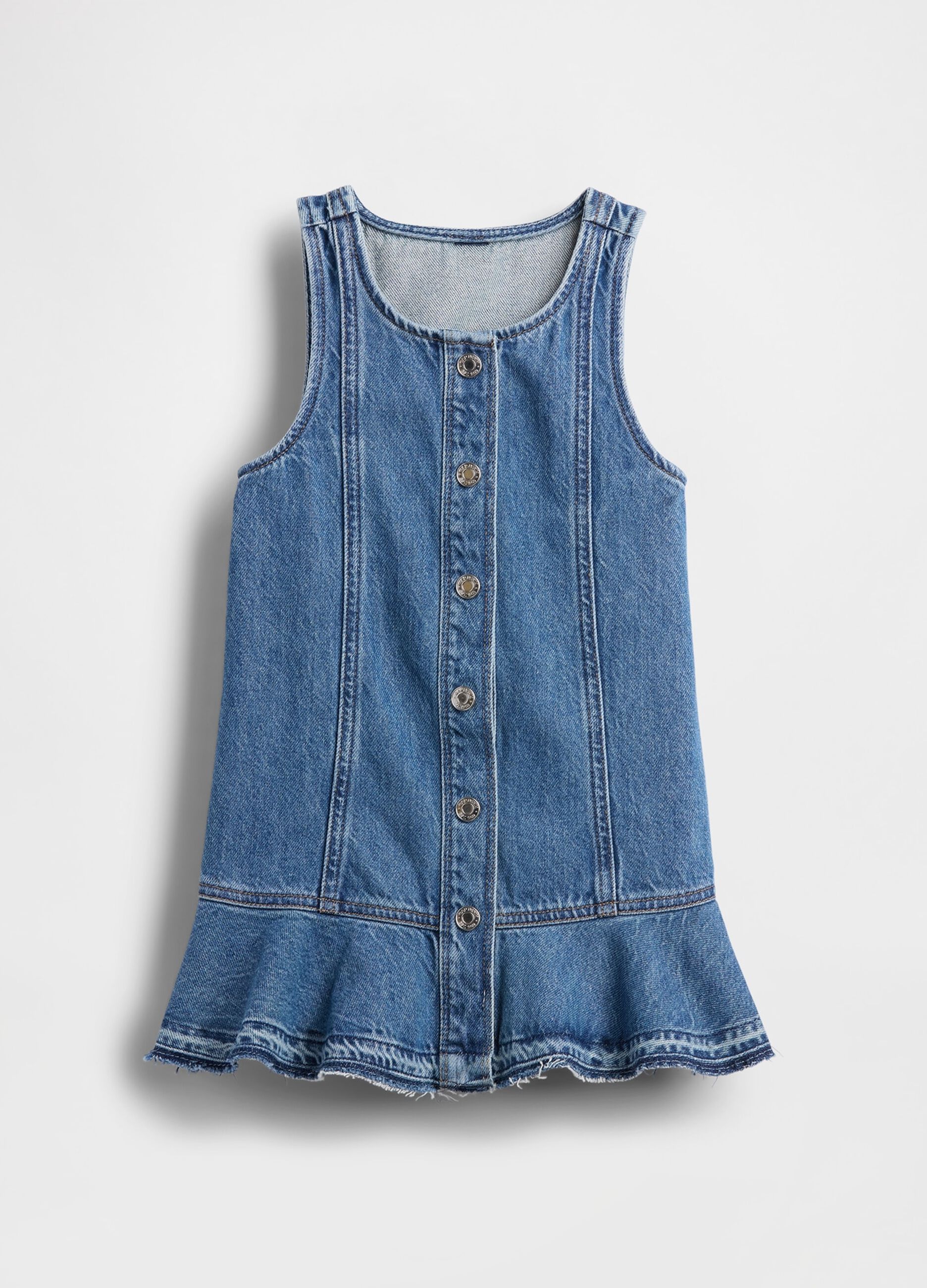 Abito denim in cotone con bottoni_1
