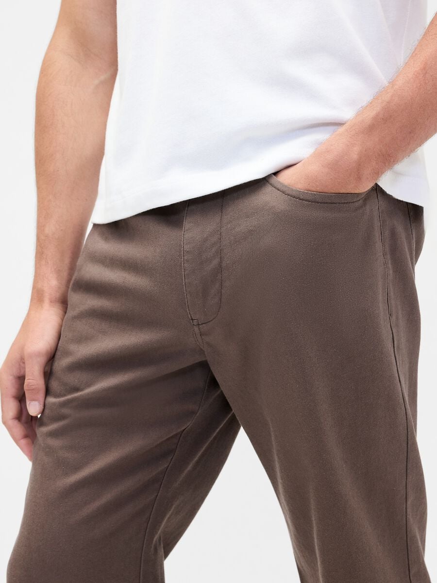 Linen and cotton blend trousers Man_3