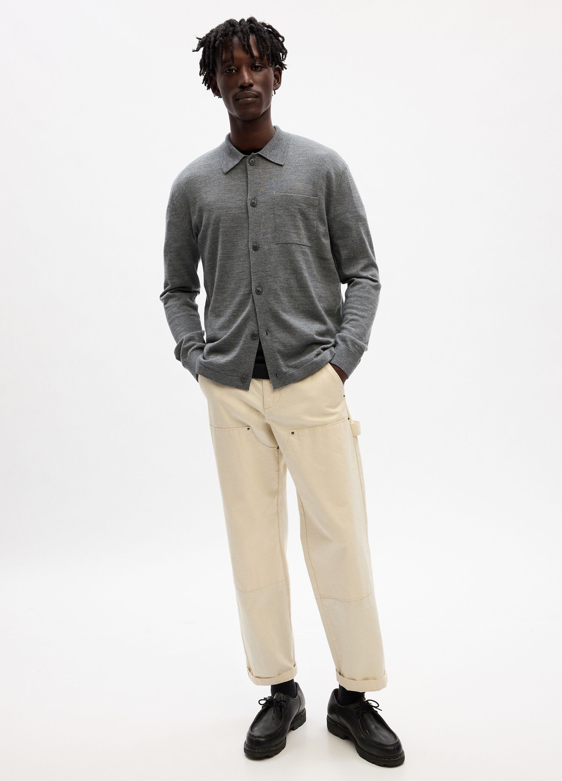 Shacket in maglia melange