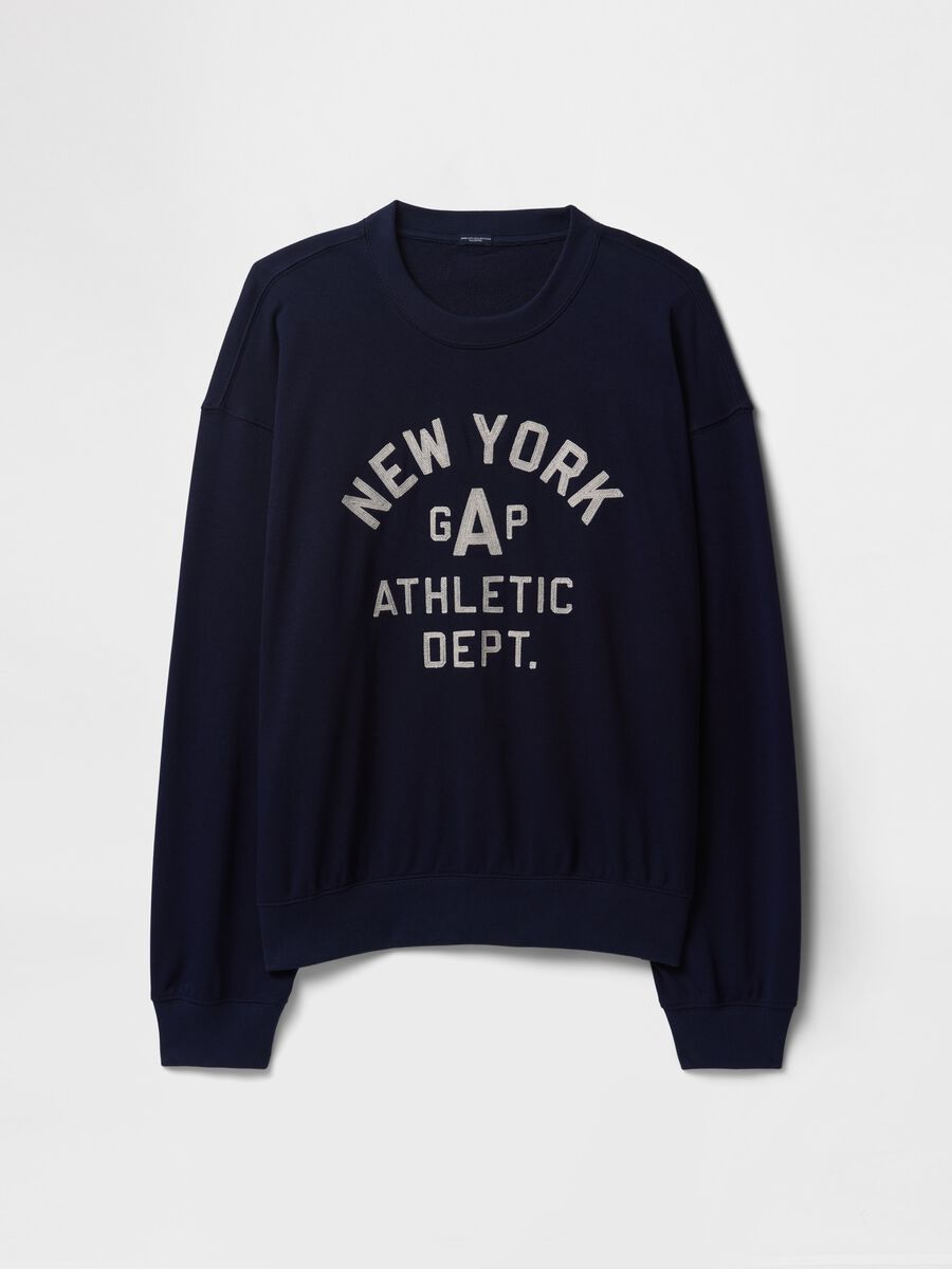 Felpa blu con scritta Gap Athletic Uomo_3