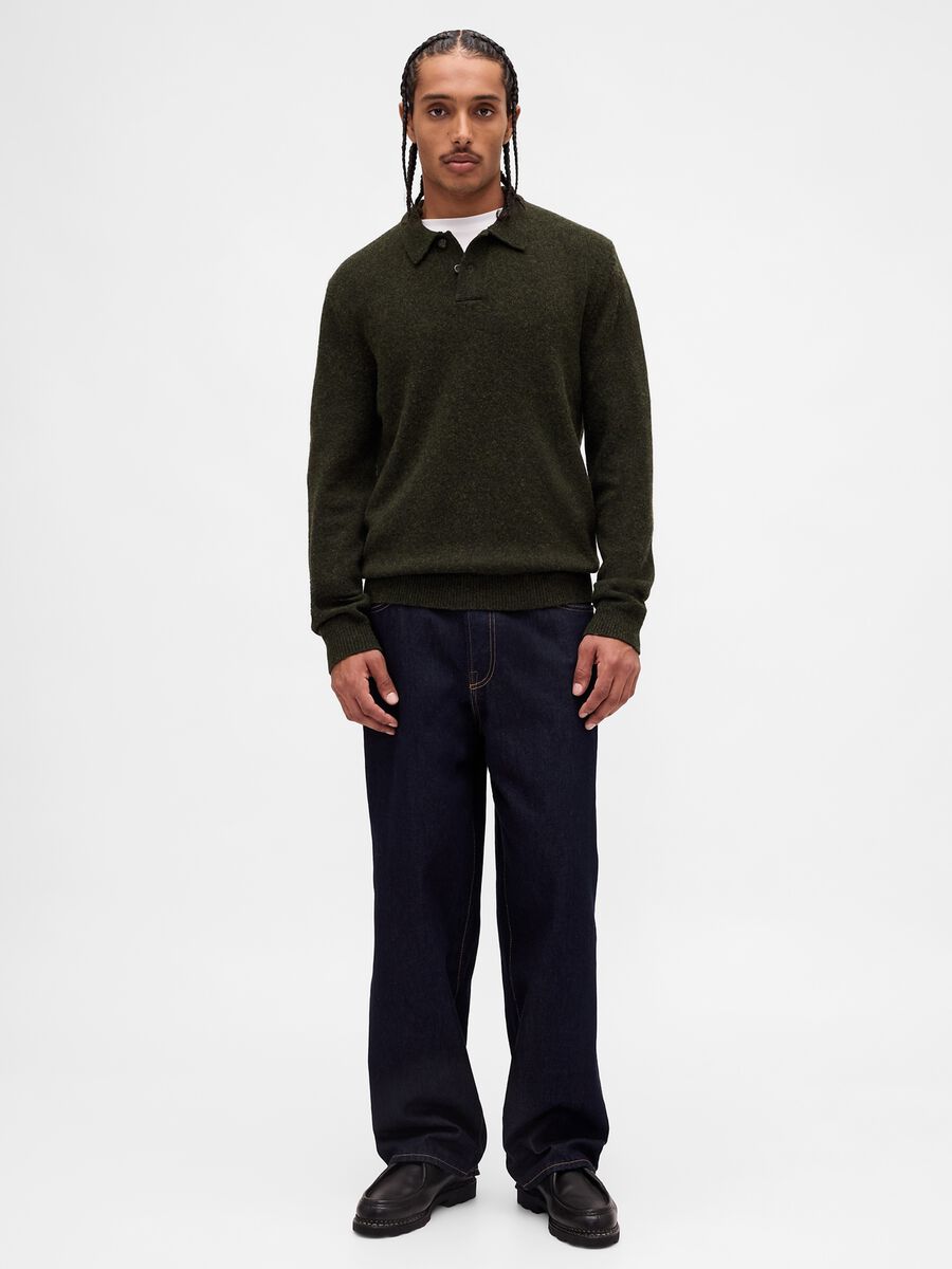 Maglione verde in lana Uomo_0