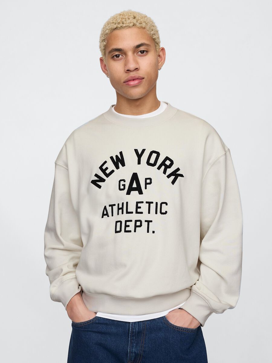 Felpa girocollo con logo Gap New York Uomo_0